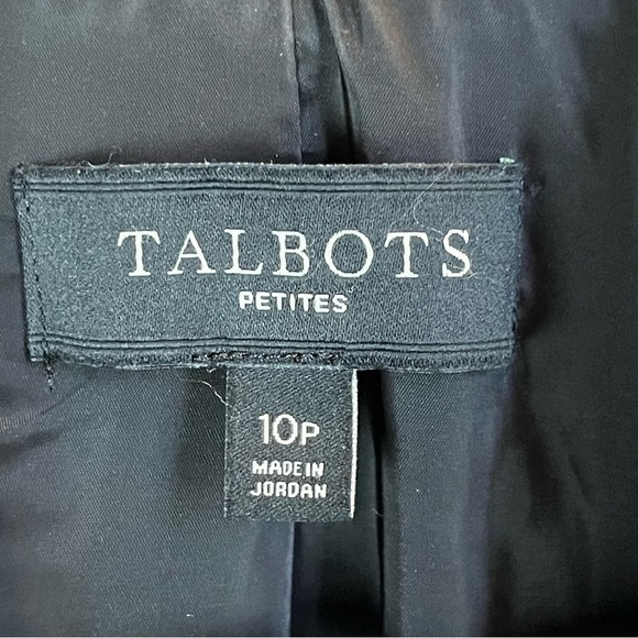 Talbots Womens Black 3 Button Wool Blend Blazer Size 10P - Picture 3 of 4